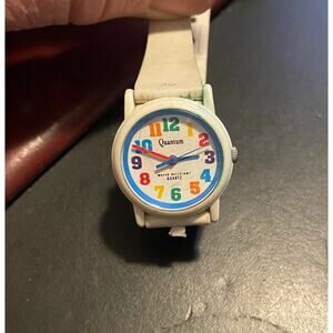 Women's Water Resistant Quartz Quantum Watch, White Poly Case and Band